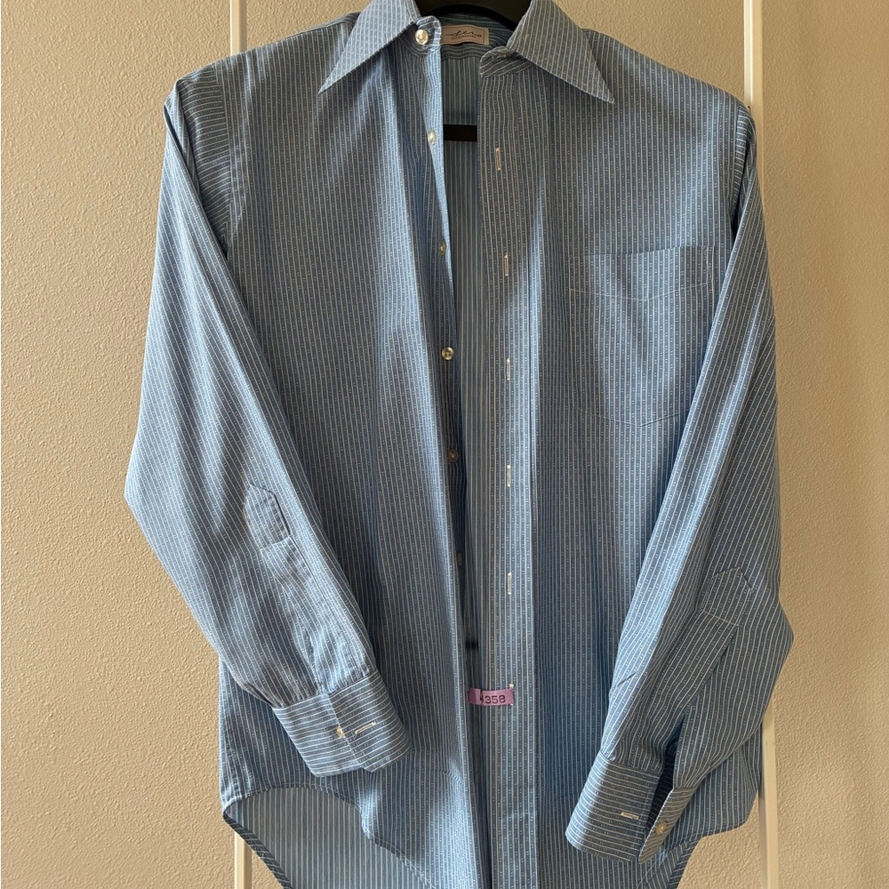 Elegant Blue Striped Dress Shirt